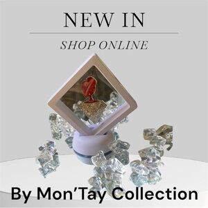 Red and Silver brooch pin and display case by Mon'Tay Collection